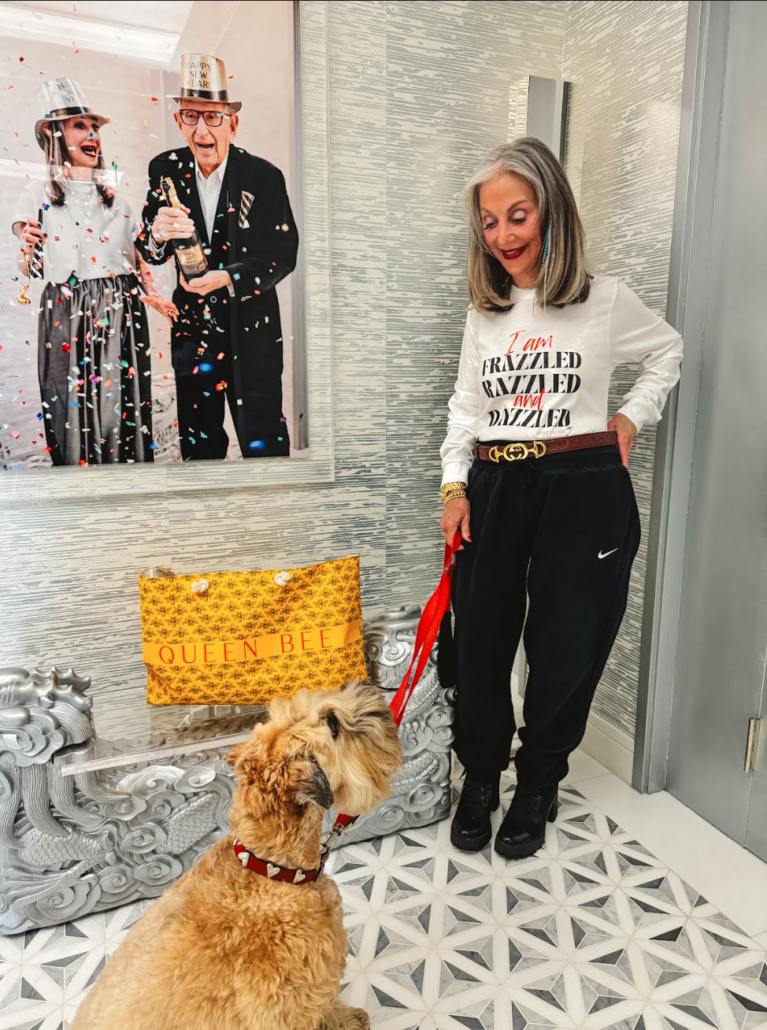 honey good with dog wearing shirt from Honey Good Boutique